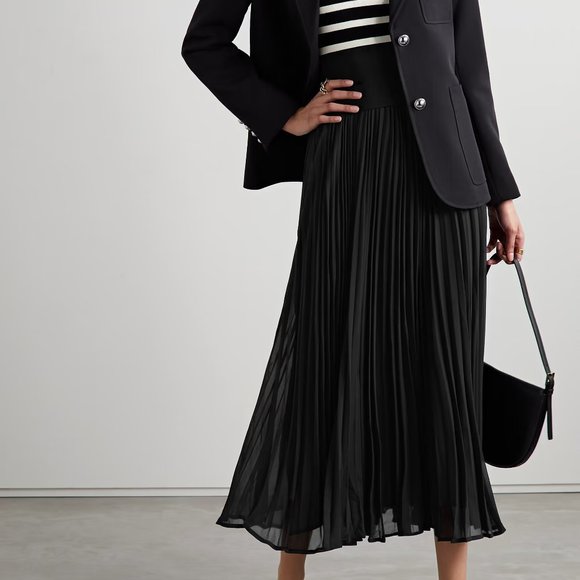 MICHAEL MICHAEL KORS   Pleated Midi Skirt In Black - Picture 5 of 6